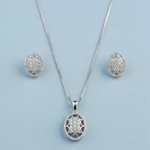 Vintage Lace Diamond Pendant Set