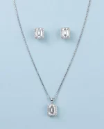 Regal Emerald Halo Pendant Set