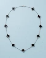 Noir Clover Station Necklace