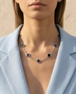 Noir Clover Station Necklace - Image 2