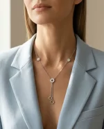Trinity Drop Charm Necklace - Image 3