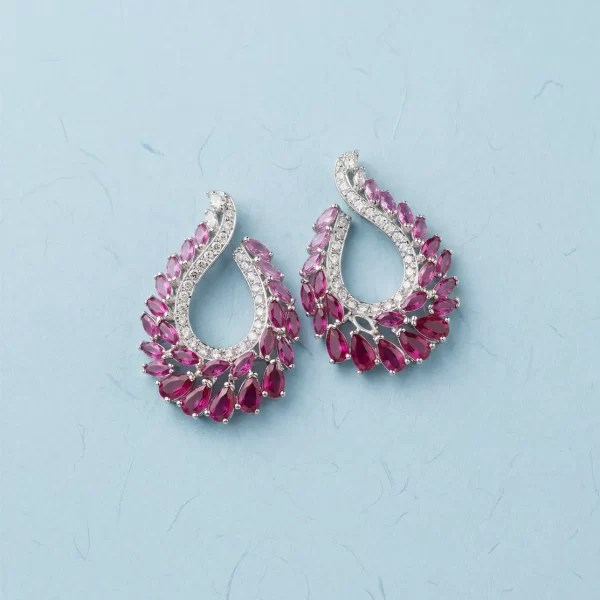 Ruby Flame Pendant Set