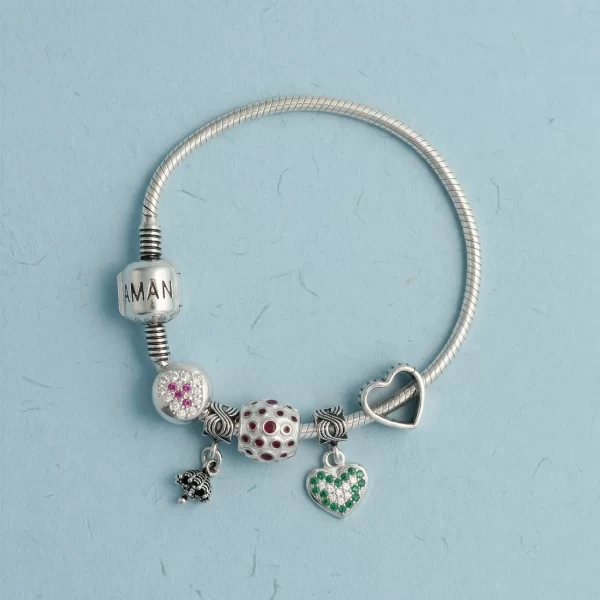 Emerald Heart Charm Bracelet