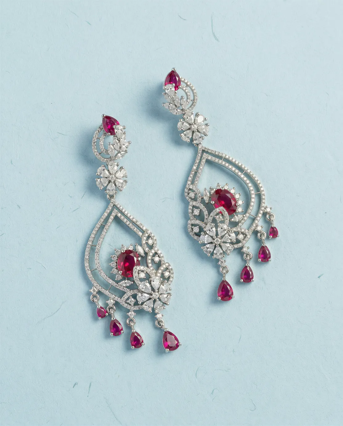VJ41.1 Ruby Bloom Earrings - Image 1