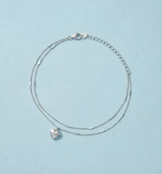 Silver Heart Anklet